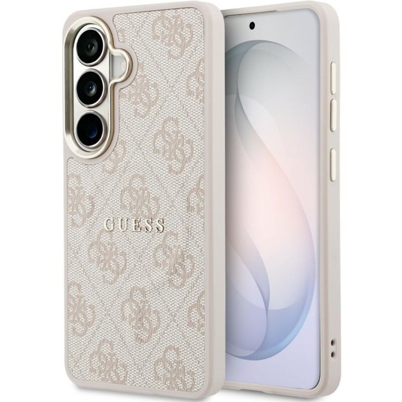 Etui GUESS 4G Embossed Ring MagSafe do Samsung Galaxy S26 Różowy