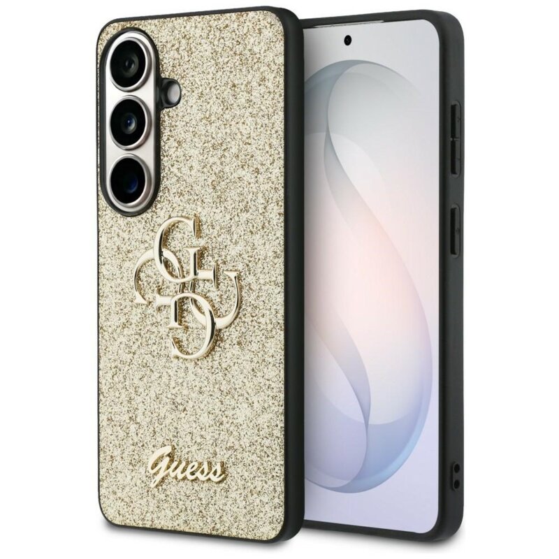 Etui GUESS Fixed Glitter Big 4G Metal Logo do Samsung Galaxy S26 Złoty