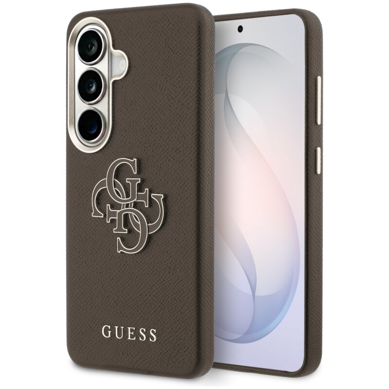 Guess Grained Big 4G Metal Logo do Galaxy S26 Brązowy
