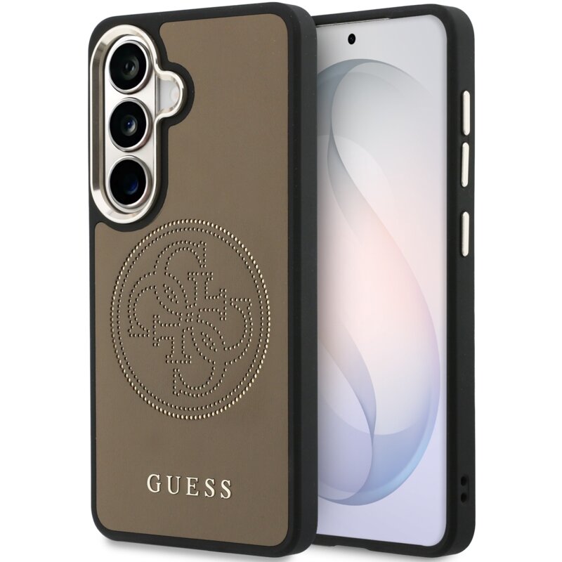 Etui GUESS Perforated Logo MagSafe do Samsung Galaxy S26 Brązowy