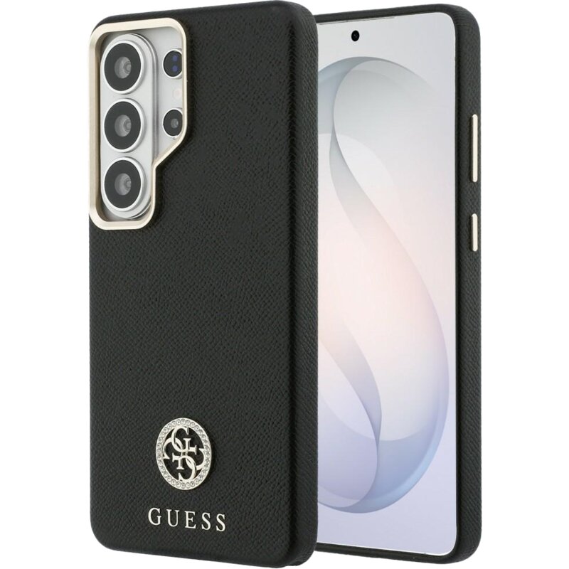 Guess Rhinestone Round Logo MagSafe do Galaxy S26 Ultra Czarny