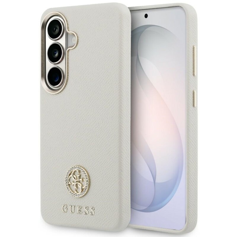 Etui GUESS Rhinestone Round Logo MagSafe do Samsung Galaxy S26+ Beżowy