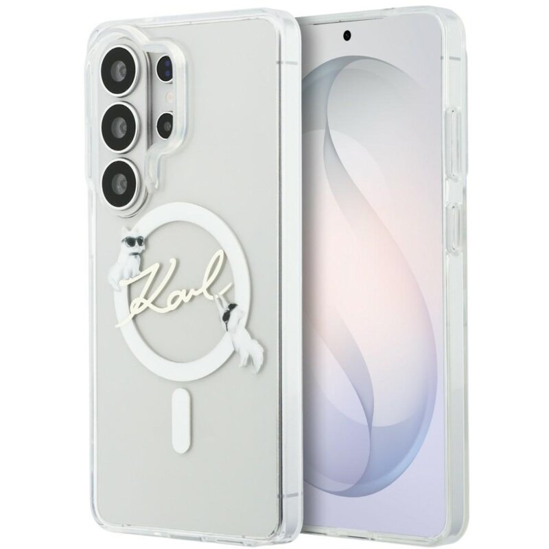 Karl Lagerfeld IML KC Script MagSafe do Galaxy S26 Ultra Przezroczysty