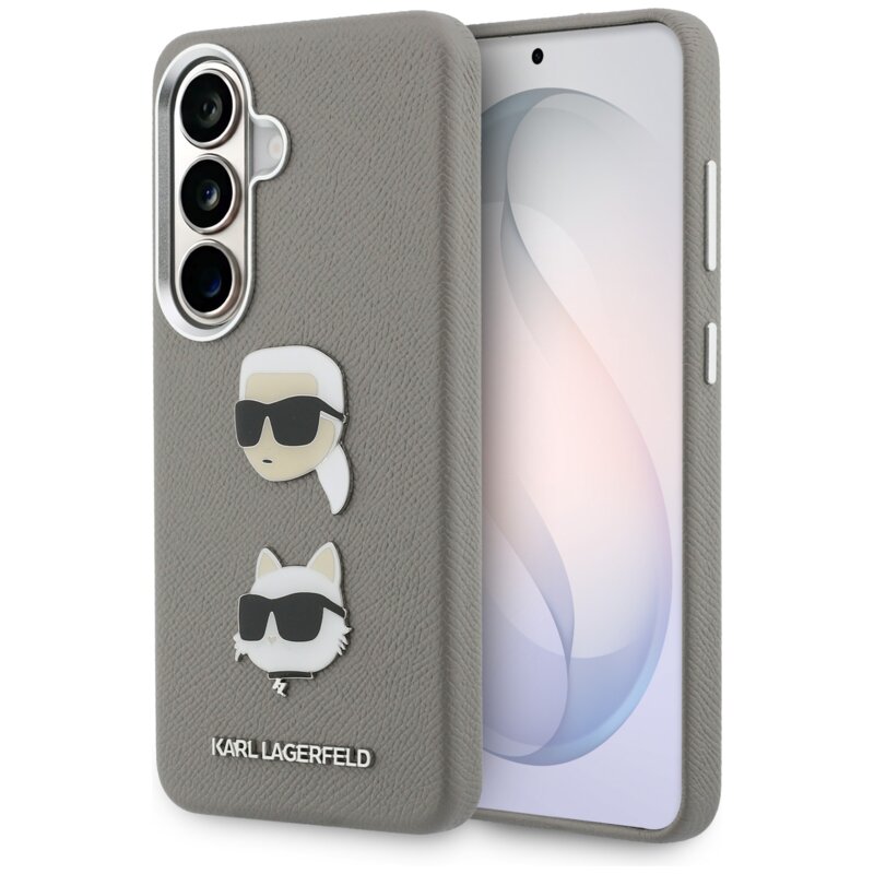 Karl Lagerfeld Saffiano Double Heads Metal do Galaxy S26 Srebrny