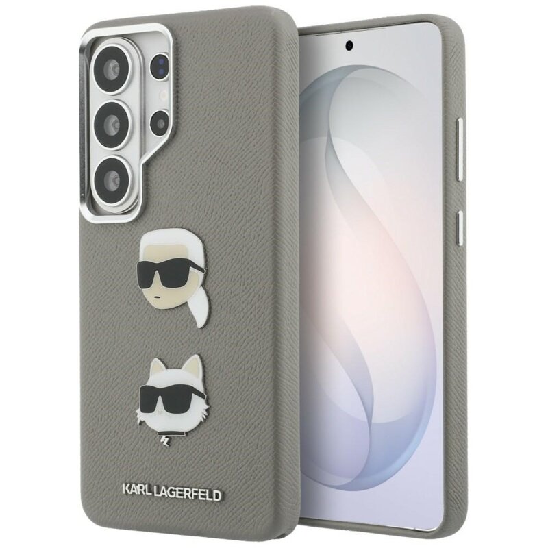 Karl Lagerfeld Saffiano Double Heads Metal do Galaxy S26 Ultra Srebrny