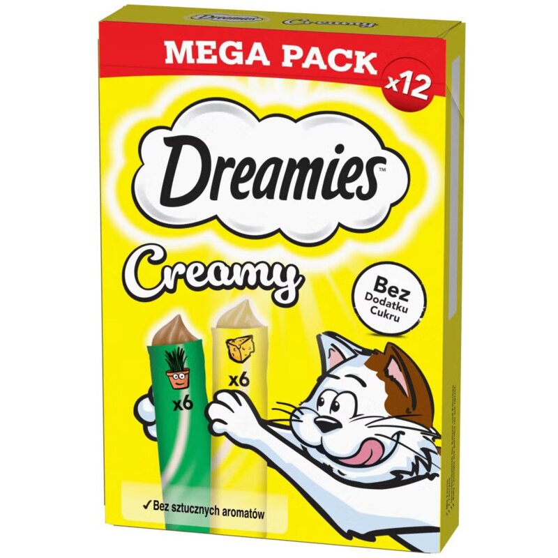 Przysmak dla kota DREAMIES Creamy z serem i kocimiętką 12 x 10 g