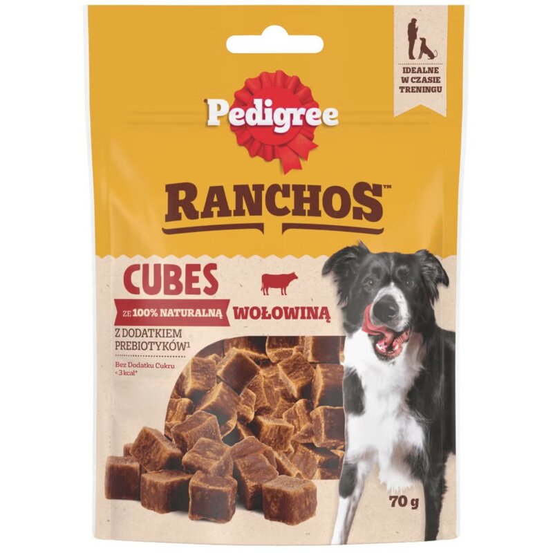 Przysmak dla psa PEDIGREE Ranchos Cubes z wołowiną 70 g