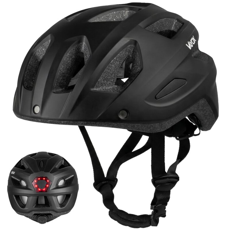 Kask rowerowy VAYOX Active VA0424BML Czarny MTB z lampką (rozmiar L)