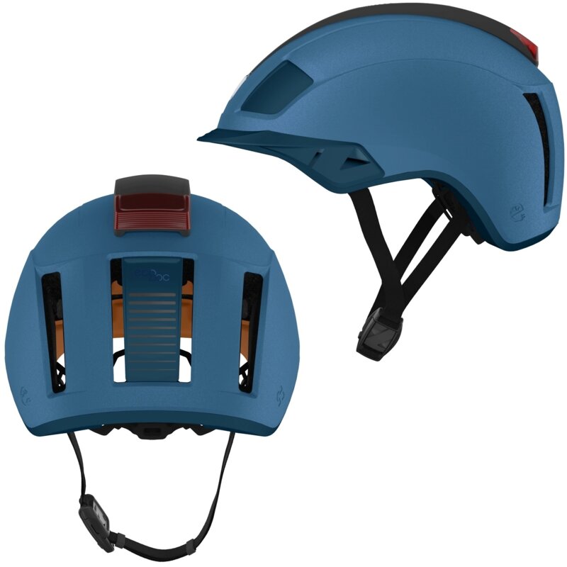 Kask rowerowy LAZER Next KinetiCore Niebieski Miejski z lampką (rozmiar L, 58-61 cm)
