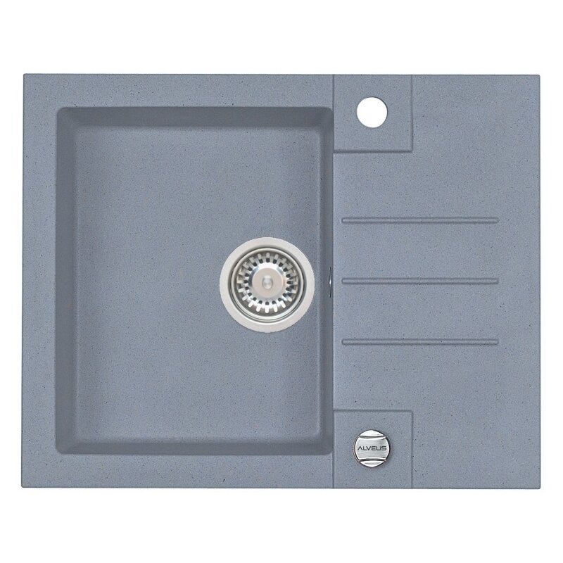 Zlewozmywak jednokomorowy z ociekaczem ALVEUS Rock 30 4213004 Steel 47.5x59.5