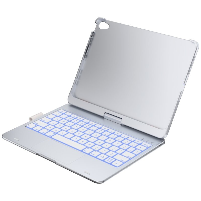 Etui na iPad Air 11 cali TYPECASE Flexbook Touch Srebrny Klawiatura