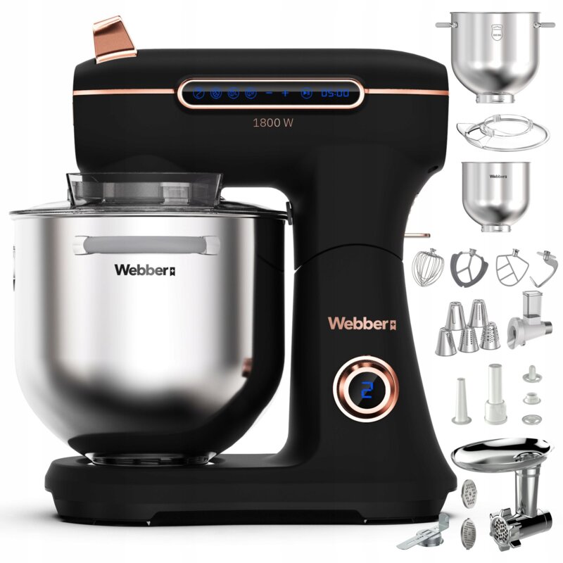 Webber Futura XEF-900 1800W Maszynka do mielenia Przystawka do tarcia i krojenia Czarny
