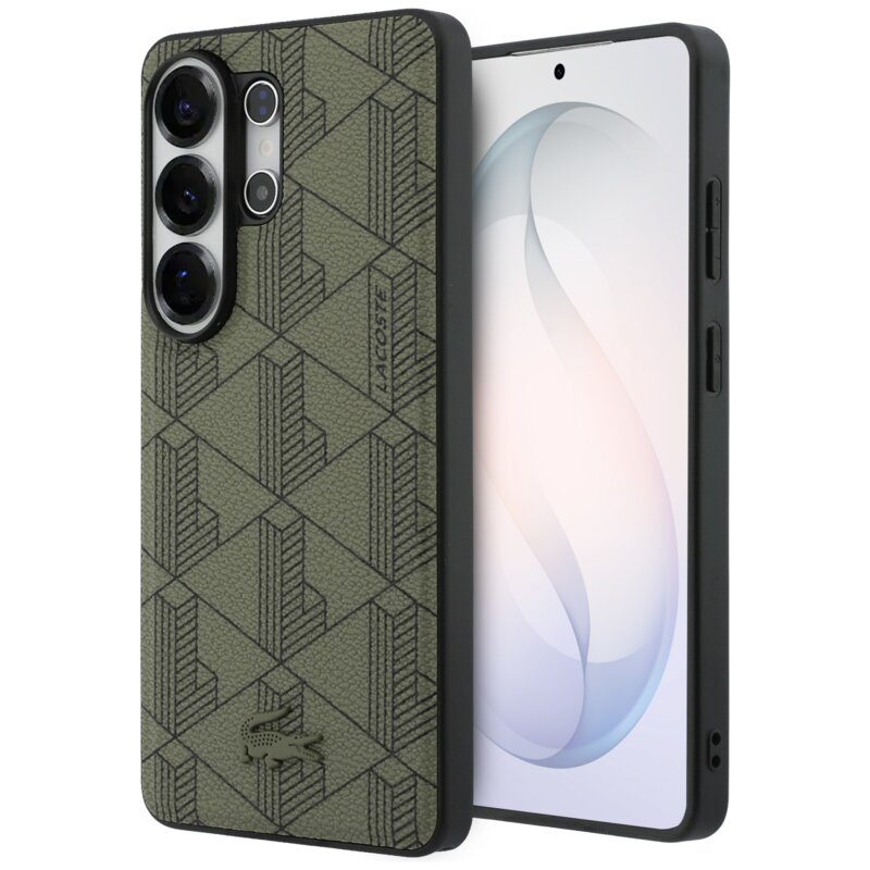Etui LACOSTE PVC Monogram The Blend MagSafe do Samsung Galaxy S26 Ultra Khaki