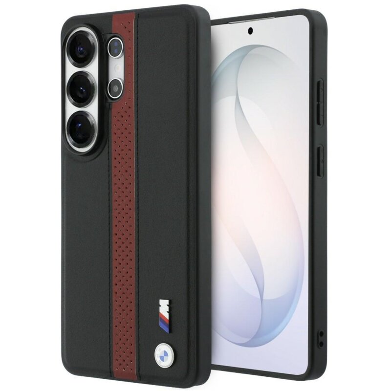 BMW Perforated Stripe Logo MagSafe do Galaxy S26 Ultra Czerwony