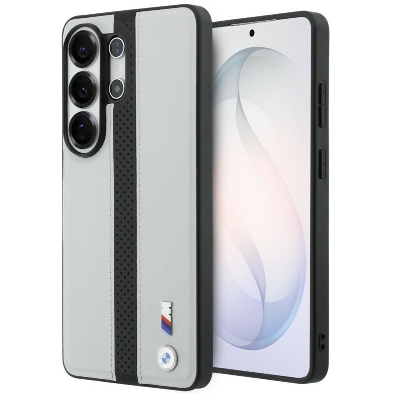 BMW Perforated Stripe Logo MagSafe do Galaxy S26 Ultra Szary