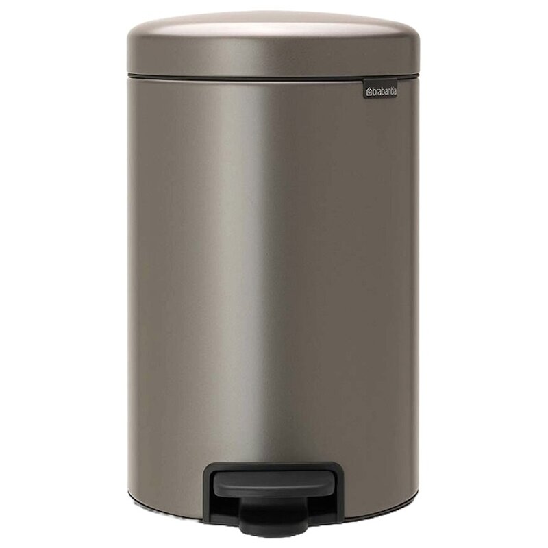 Kosz na śmieci z pedałem BRABANTIA 113628 NewIcon ciche zamykanie, odporny na rdzę 12L Platynowy