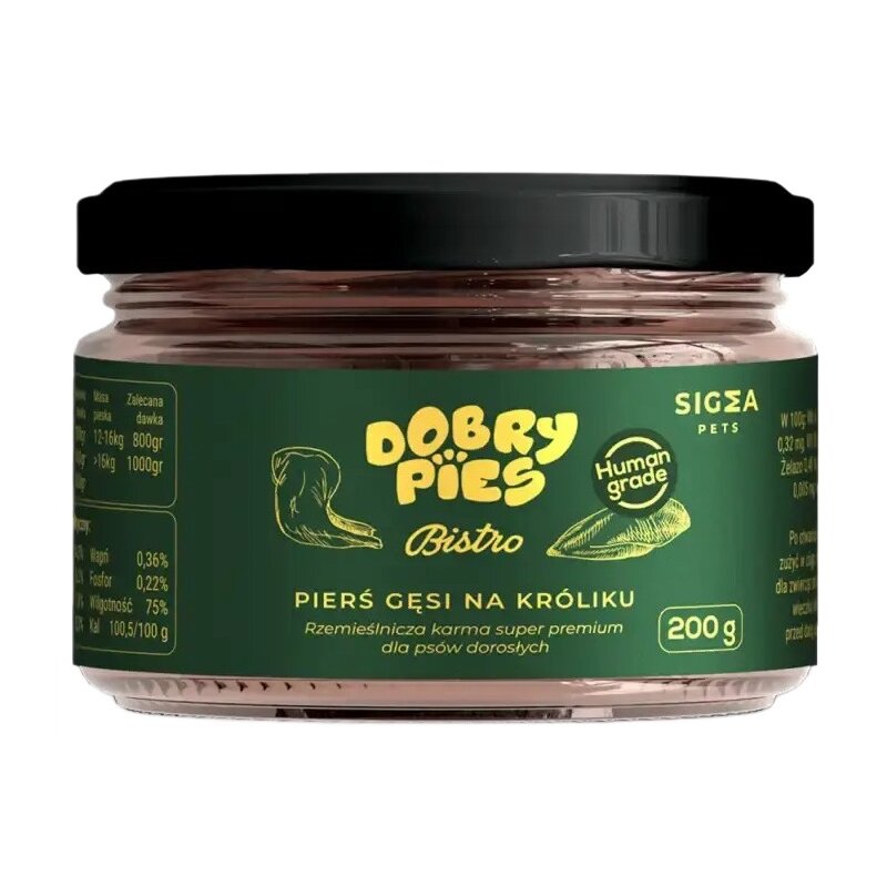 Karma dla psa DOBRY PIES Bistro Pierś gęsi na króliku 200 g