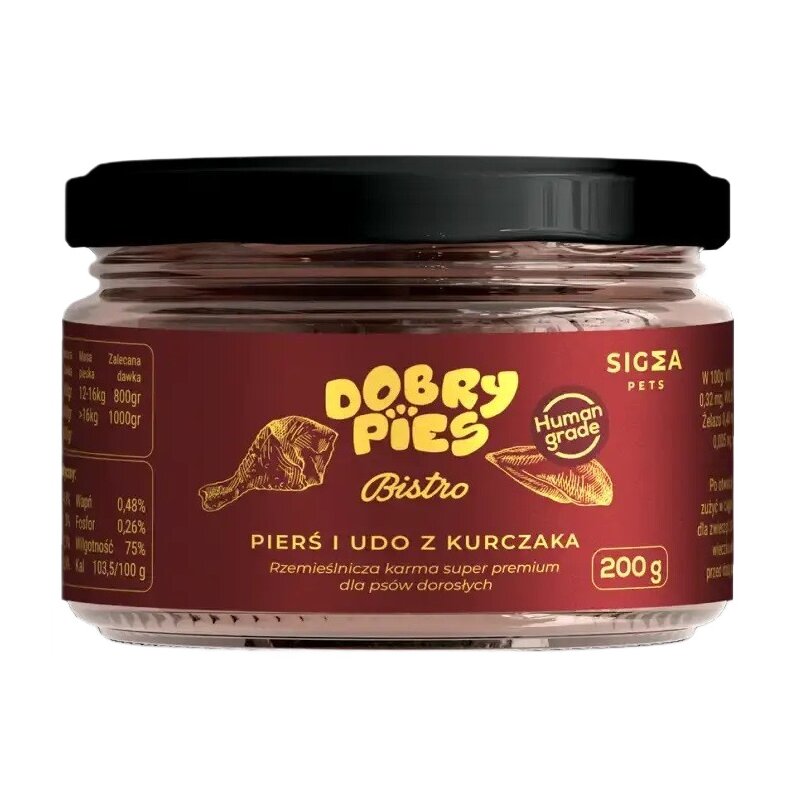 Karma dla psa DOBRY PIES Bistro Pierś i udo z kurczaka 200 g