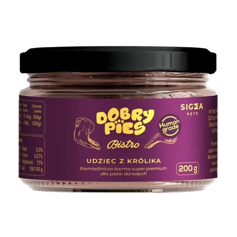 Karma dla psa DOBRY PIES Bistro Udziec z królika 200 g