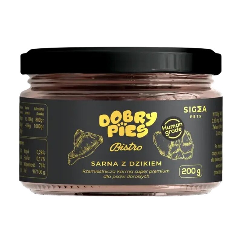 Karma dla psa DOBRY PIES Bistro Sarna z dzikiem 200 g