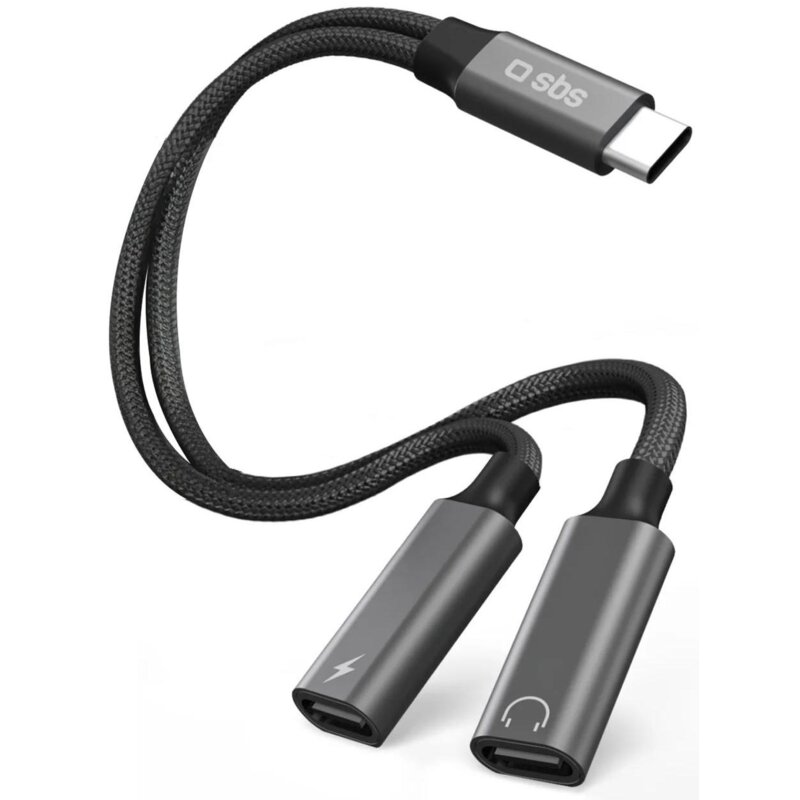 Kabel USB-C - USB-C/USB-C SBS 2w1 TEADATYCHARGETYCK 60W 0.13 m Czarny
