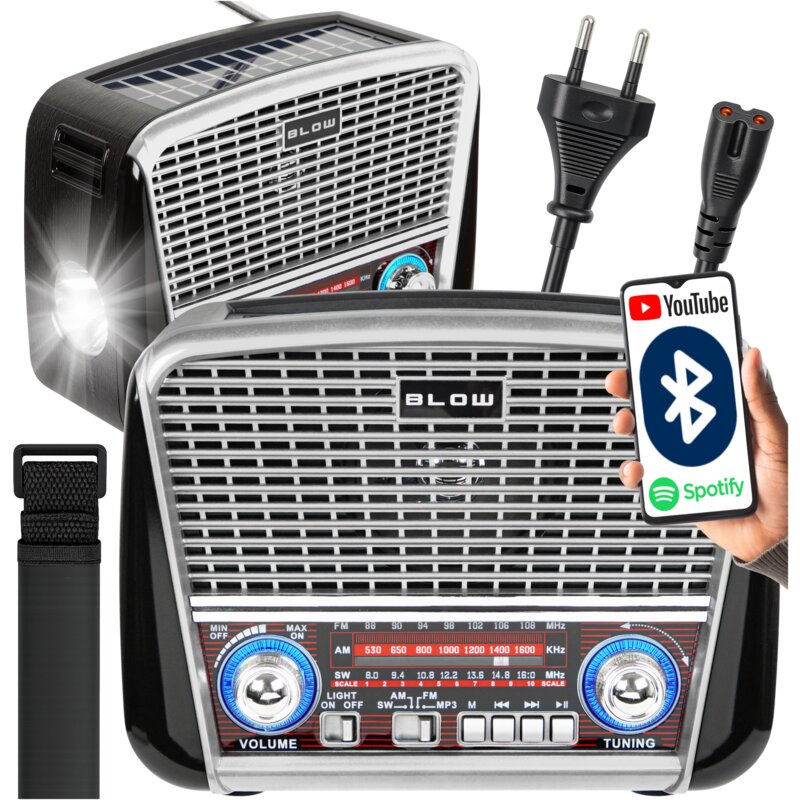 Radio BLOW RA17 Analogowe Przenośne Czarno-srebrny