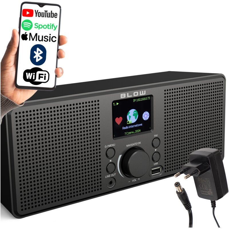Radio BLOW RI2 Internetowe Przenośne Czarny