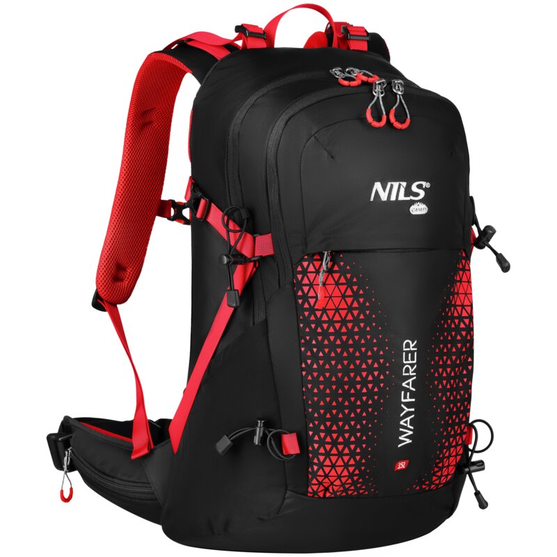 Plecak NILS CAMP Wayfarer NC1925 Czerwono-czarny