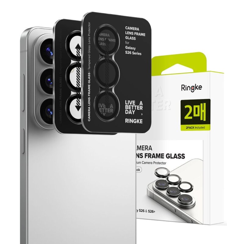 Nakładka na obiektyw RINGKE Camera Frame Protector do Samsung Galaxy S26/S26+ Czarny (2 szt.)
