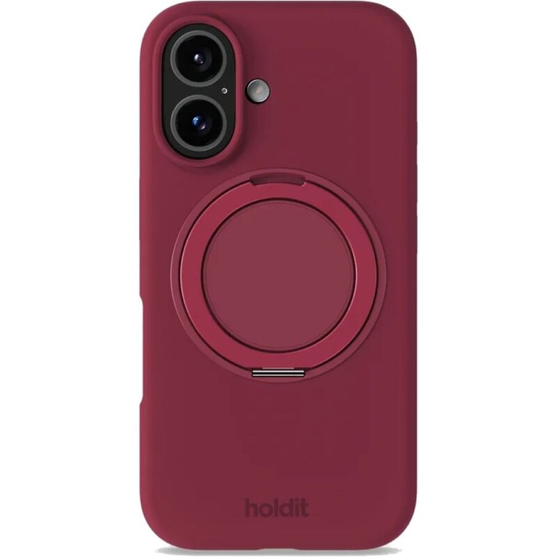 Etui HOLDIT Silicone Stand Case do Apple iPhone 16 Czerwony