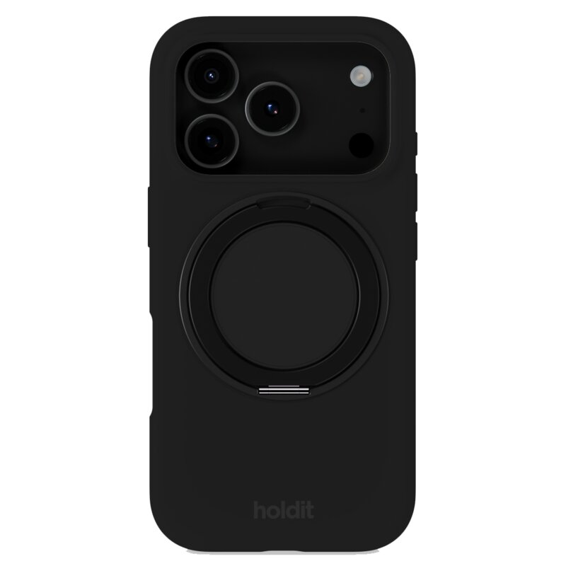 Etui HOLDIT Silicone Stand Case do Apple iPhone 17 Pro Czarny