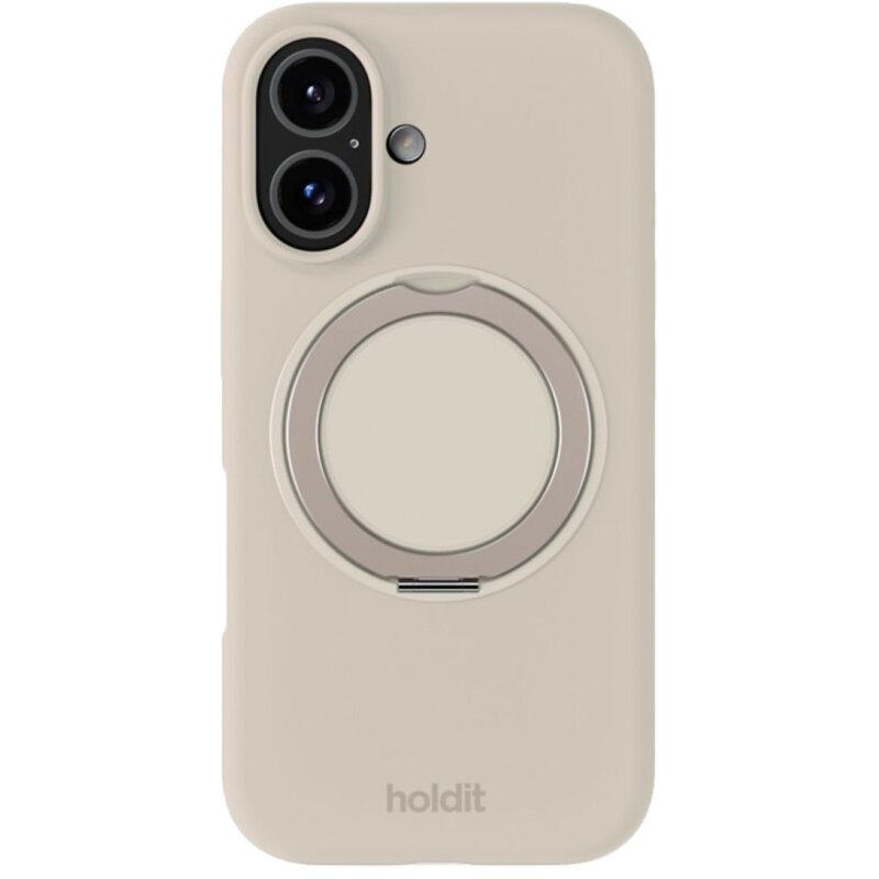 Etui HOLDIT Silicone Stand Case do Apple iPhone 16 Jasnobeżowy