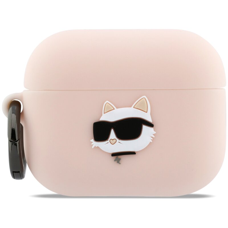 Karl Lagerfeld Silicone Choupette Head 3D do Apple AirPods Pro 3 Różowy