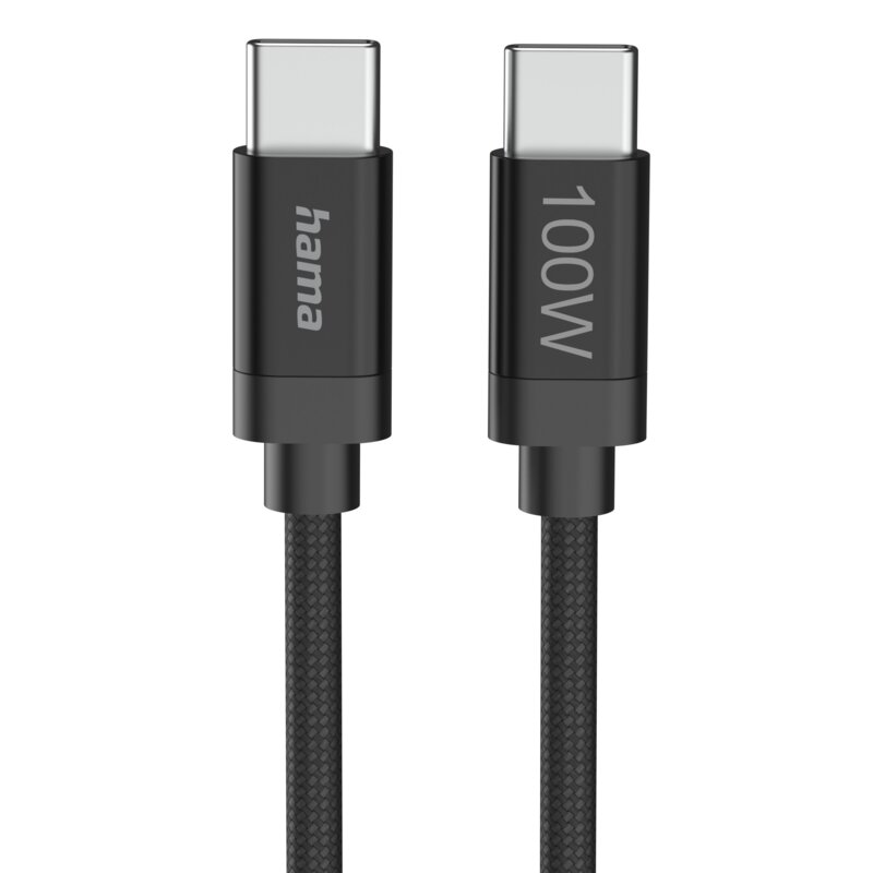 Kabel HAMA USB-C – 100W Nylonowy 3 m Czarny