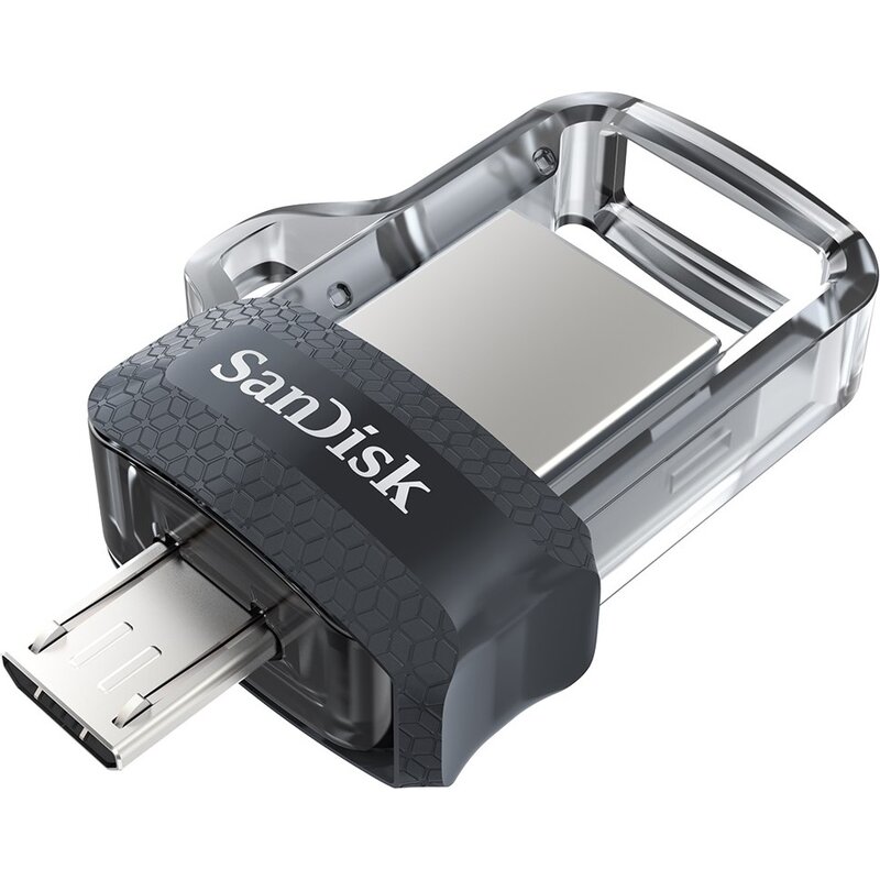 Pendrive SANDISK Ultra Dual Drive 32GB, Micro USB / USB 3.2 Gen. 1 (USB 3.0), Odczyt 130 Mb/s Szary