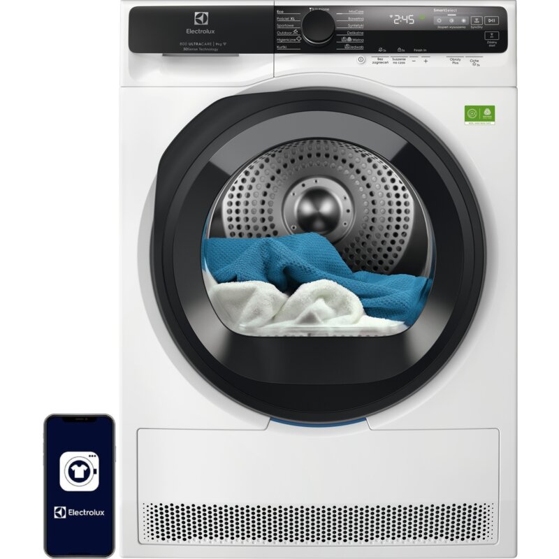 Suszarka ELECTROLUX 800 UltraCare EW8D595RCP 63.6 cm Sterowanie smartfonem