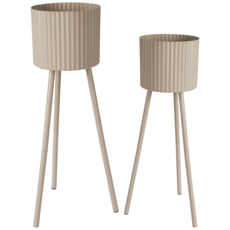 Zestaw kwietników KOOPMAN 6524 16 x 16 x 38 cm, 18 x 18 x 58 cm Beżowy