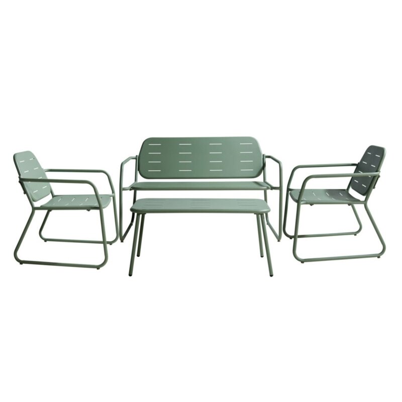 Zestaw mebli ogrodowych AMBIANCE Metalowy Zielony