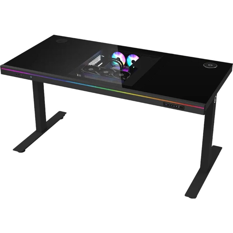 Lorgar Desk Elite 90 Series DE90G Blat Szklany140cm Regulacja wysokości Czarny