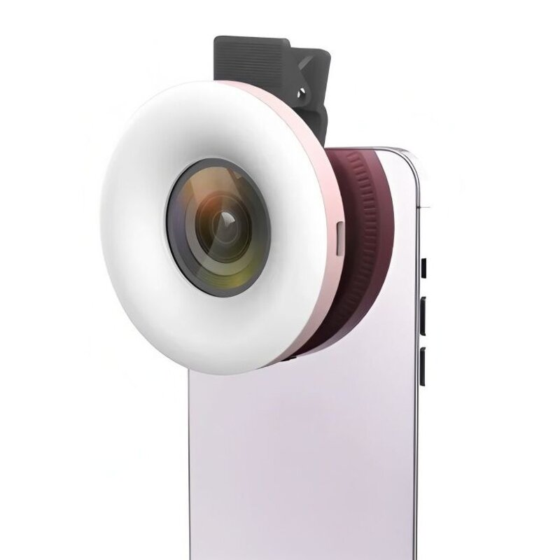 Lampa LED z obiektywem makro do telefonu MICHAEL MARINELLI C125 Różowy