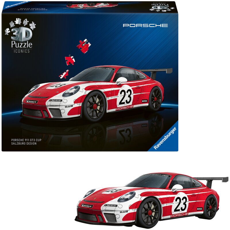 Puzzle 3D RAVENSBURGER Iconics Porsche 911 GT3 Cup "Salzburg Edition" 12008038 (154 elementy)