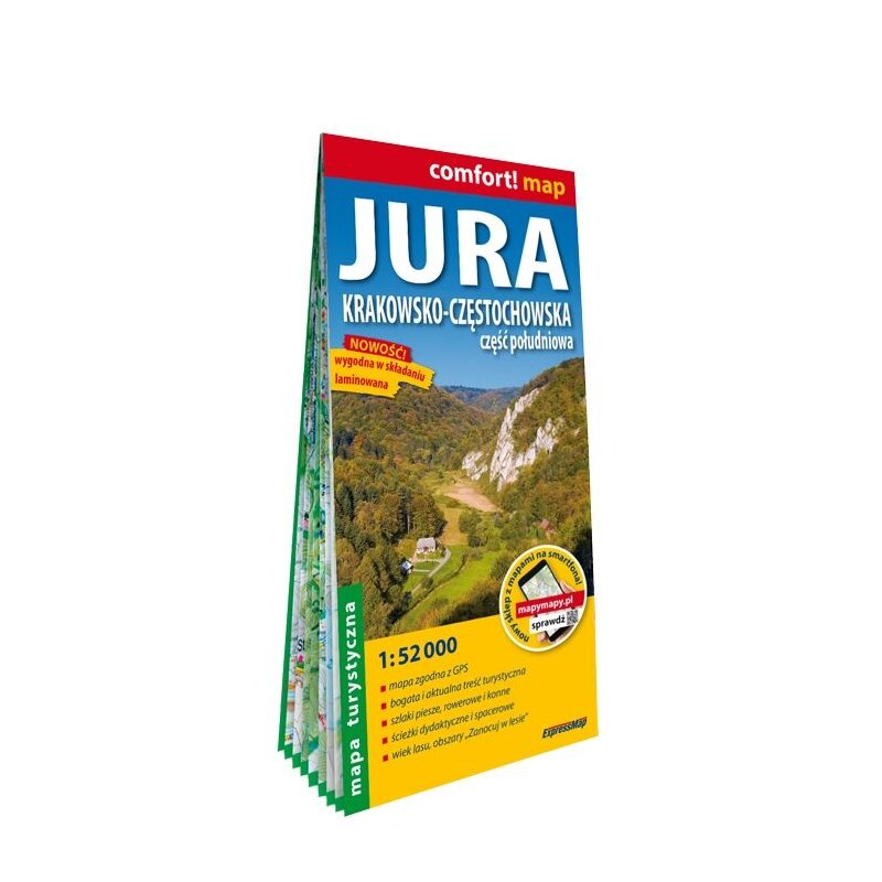 Jura Krakowsko-Częstochowska 2 cz. Południowa mapa turystyczna 1:52 000 laminat 2024 Praca zbiorowa