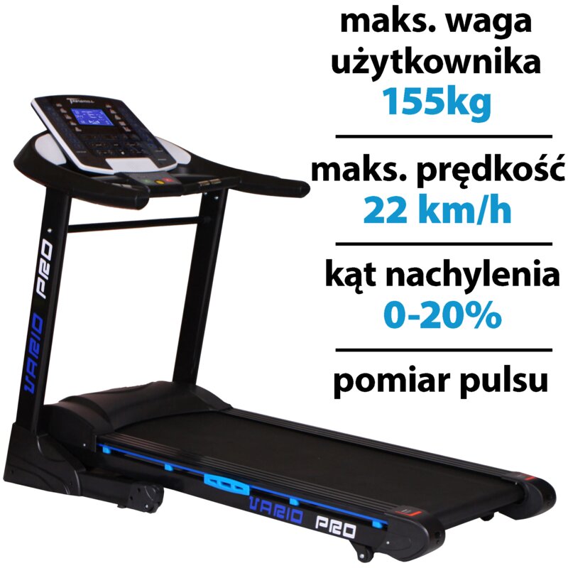 Bieżnia elektryczna HERTZ FITNESS Vario Pro 2237W 22km/h