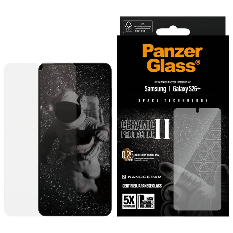PanzerGlass Ultra-Wide Fit EasyAligner do Galaxy S26+