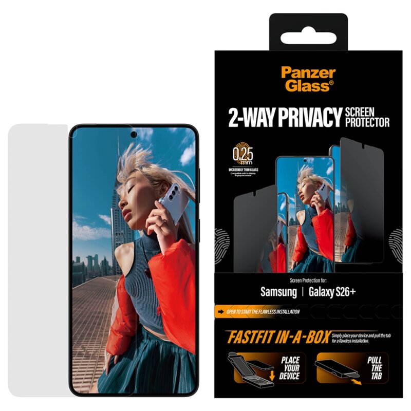 Szkło prywatyzujące PANZERGLASS Safe Ultra-Wide Fit FastFit do Samsung Galaxy S26+