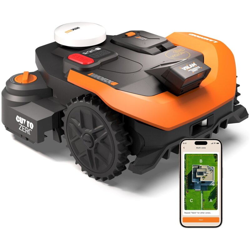 Robot koszący WORX Landroid Vision Cloud WR318E Sterowanie Bluetooth/Wi-Fi Bez przewodu ograniczającego 1800m2