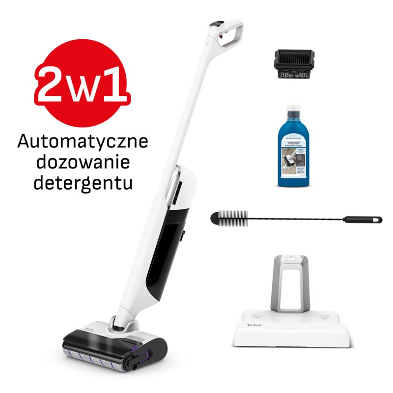 Bezprzewodowy odkurzacz myjący Tefal X-Clean 12, 65 min, samoczyszczenie i suszenie