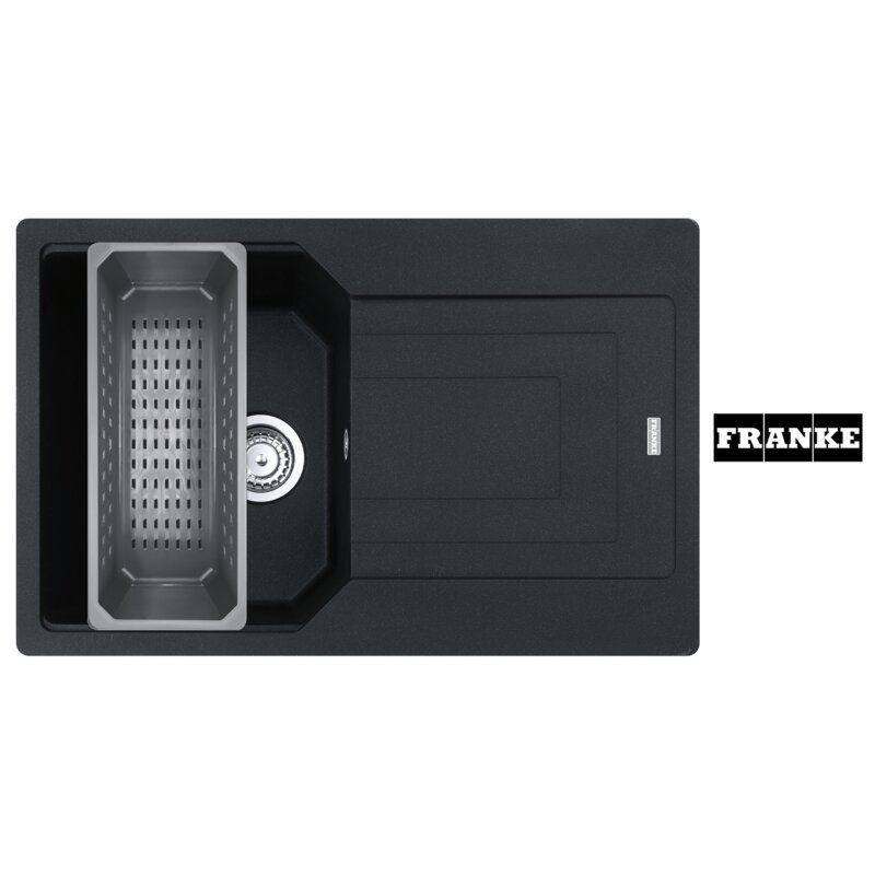 Zlewozmywak jednokomorowy z ociekaczem FRANKE Urban UBG 611-78 XL 114.0741.989 Onyx 50x78 + wkładka ociekowa