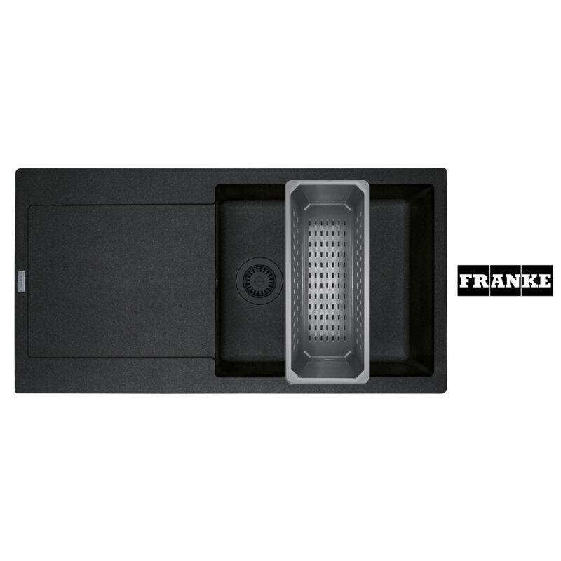 Zlewozmywak jednokomorowy z ociekaczem FRANKE Maris MRG 611-97 XL 114.0743.093 Onyx 50x97 + wkładka ociekowa