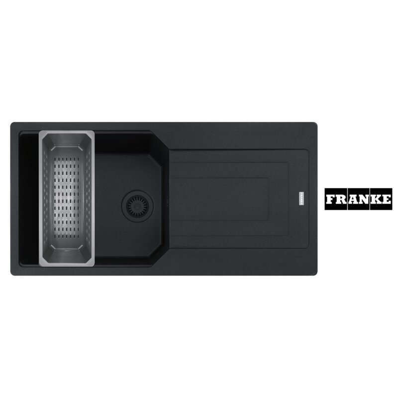Zlewozmywak jednokomorowy z ociekaczem FRANKE Urban UBG 611-100 XL 114.0743.102 Onyx 50x100 + wkładka ociekowa